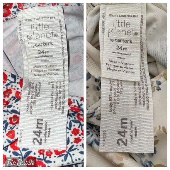 2 Carter’s Little Planet floral Patterned One Piece Bathing Suit bundle 24 M - Picture 5 of 11